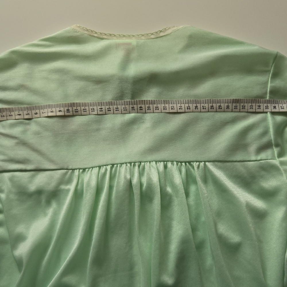 ✨ Vintage Lou’lee Canada Bed Jacket Satin Embroidered Mint Green (M) - Picture 11 of 13